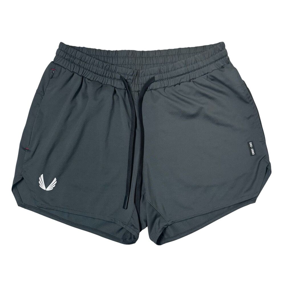 ASRV Aerosilver 5" Linerless Short Size M Gray Logo Running Training DSG-0993